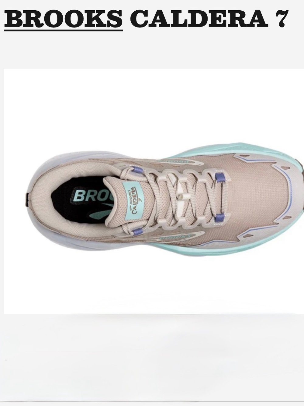 Brooks Caldera 7 Women Trail Shoe Beige Mint Brown COLOR Chateau Grey/White Sz 9 - Picture 3 of 16